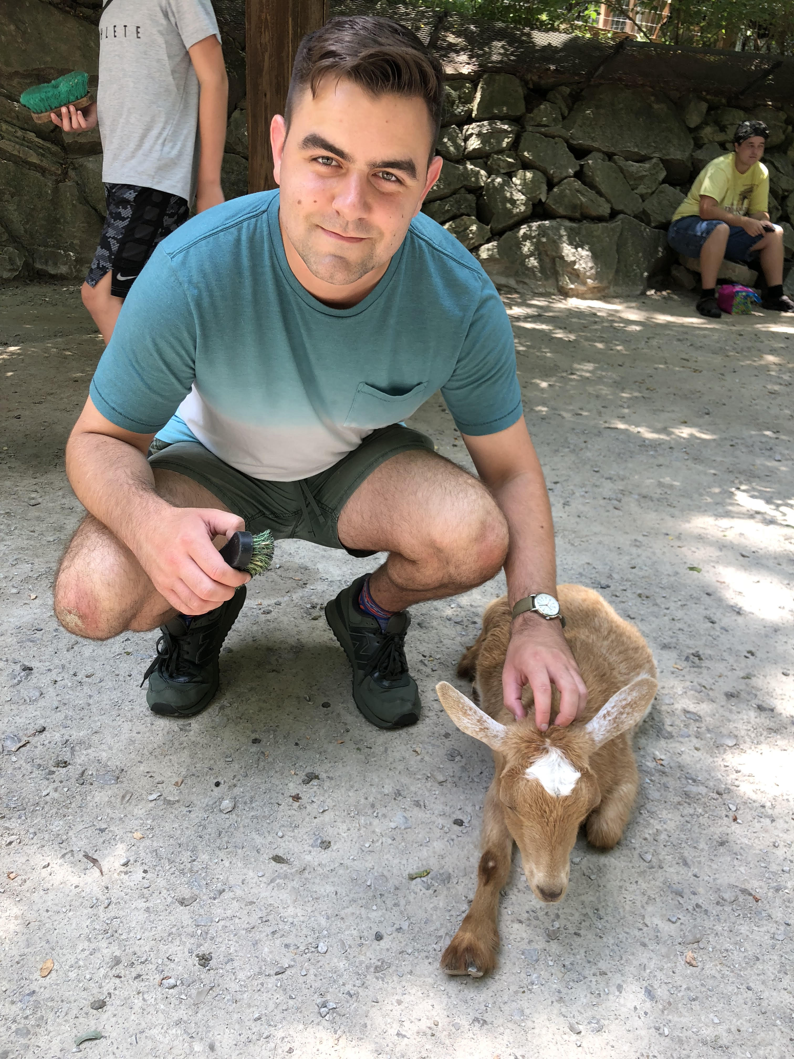 Adam and a goat